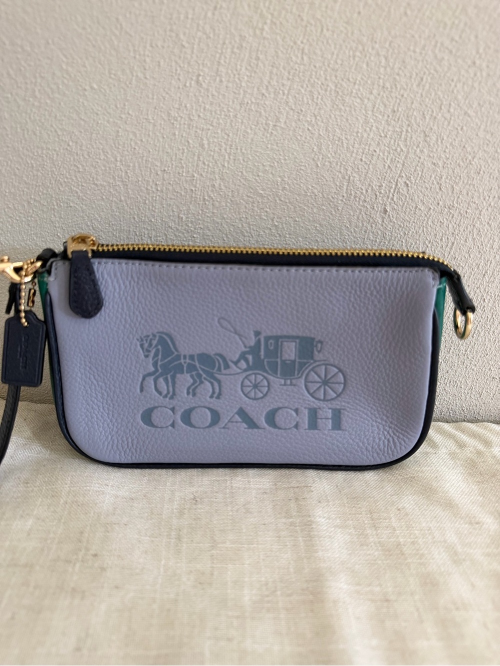Coach Nolita 19 Horse and Carriage Colorblock Mini Bag Wristlet in Twilight - Picture 3 of 11